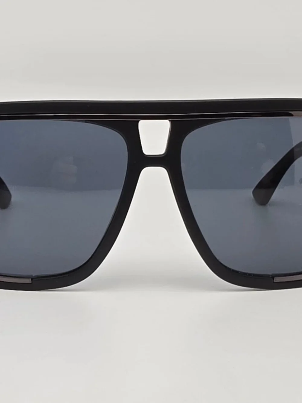 Moschino MOS021 Matte Black Frame Grey Lens Oversized Aviator Sunglasses w/ Case